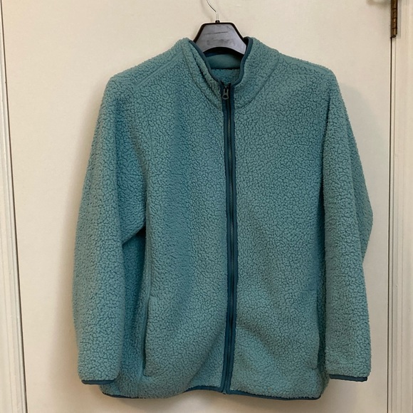 Lands' End Jackets & Blazers - Lands' End Woman's Sherpa Fleece Jacket Aqua 2X